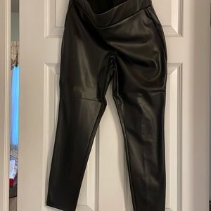 Petite Loft black leather pants